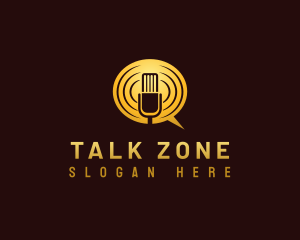 Microphone Podcast Chat logo design