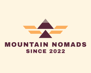 Geometric Wings Mountain Camp  logo design