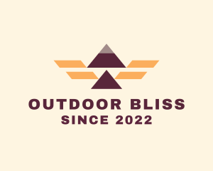 Geometric Wings Mountain Camp  logo design