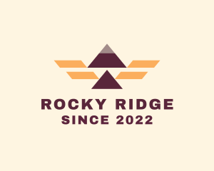 Geometric Wings Mountain Camp  logo design