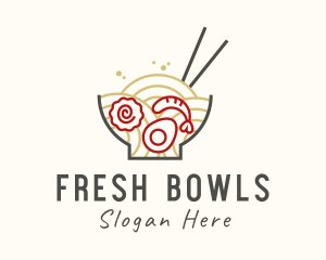 Seafood Ramen Bowl logo design