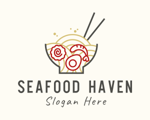 Seafood Ramen Bowl logo design