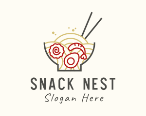 Seafood Ramen Bowl logo design