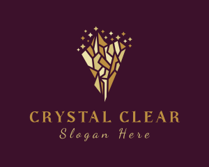 Golden Crystal Sparkles logo design