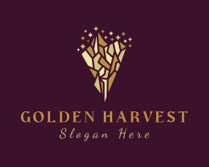 Golden Crystal Sparkles logo design