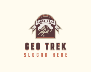 Hiking Mountain Peak  logo design