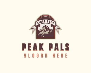 Hiking Mountain Peak  logo design