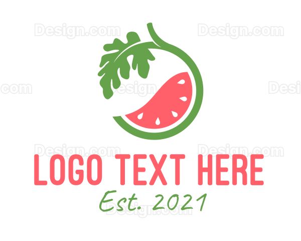 Watermelon Fruit Plant Logo