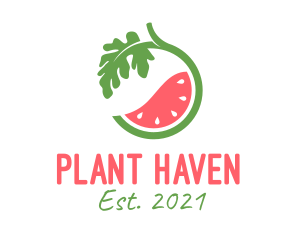 Watermelon Fruit Plant  logo design