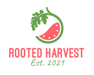 Watermelon Fruit Plant  logo design