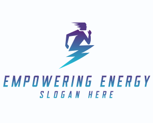 Electricity Lightning Human logo design