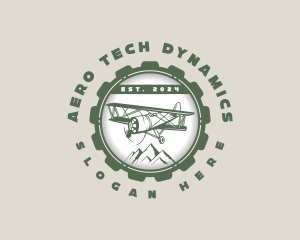 Biplane Aeronautics Mechanic logo design