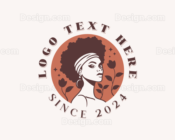 Female Afro Model Logo