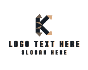 Geometic Origami Letter K logo