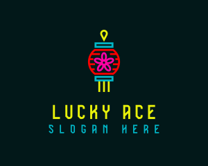 Neon Chinese Lantern logo design