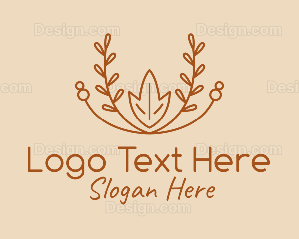 Brown Nature Wreath Logo