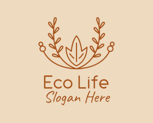 Brown Nature Wreath  logo design