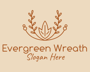 Brown Nature Wreath  logo design