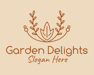 Brown Nature Wreath  logo design