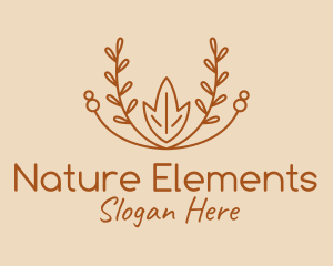 Brown Nature Wreath  logo design