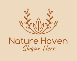 Brown Nature Wreath  logo design