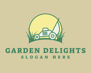 Sunset Lawn Mower logo design