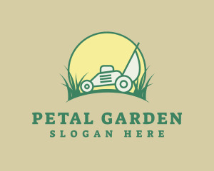 Sunset Lawn Mower logo design