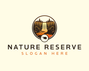 Oklahoma Nature Waterfall  logo design