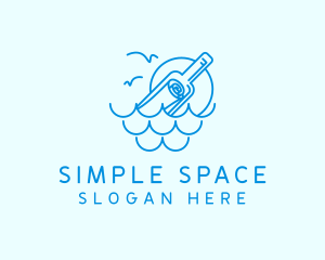 Minimalist Message Bottle logo design