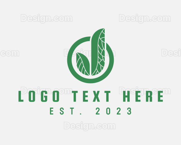 Natural Herbal Plant Letter J Logo