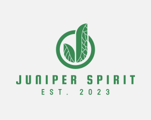 Natural Herbal Plant Letter J logo design