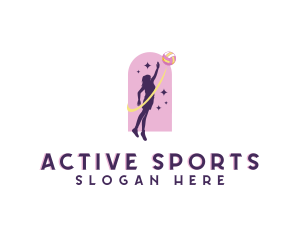 Woman Sports Volleyball logo