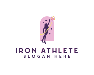 Woman Sports Volleyball logo design