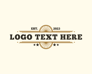 Western Saloon Wagon Wheel logo