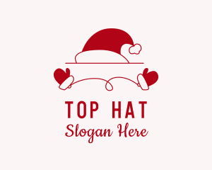 Santa Hat Mitten logo design