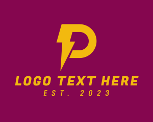 Yellow Letter P Electric logo