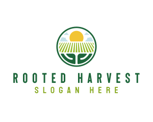 Rice Field Farming logo design