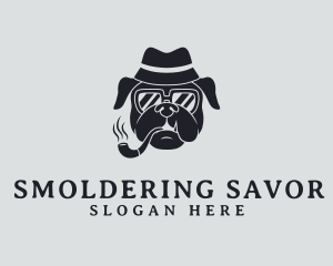 Smoking Mafia Dog Logo