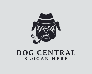 Smoking Mafia Dog logo design