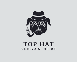 Smoking Mafia Dog logo design