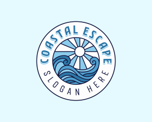 Coastal Sea Wave logo design