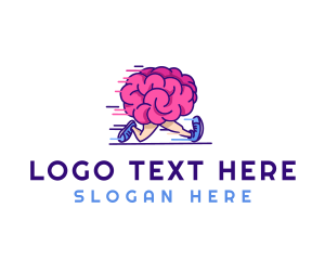 Brain Running Character logo