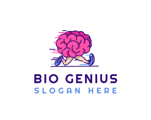 Brain Running Character logo design