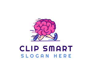 Brain Running Character logo design