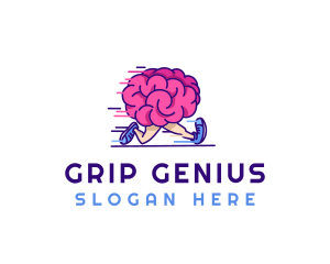 Brain Running Character logo design