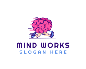 Brain Running Character logo design