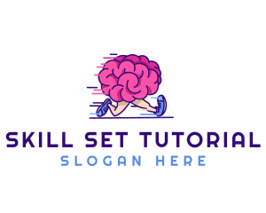 Brain Running Character logo design