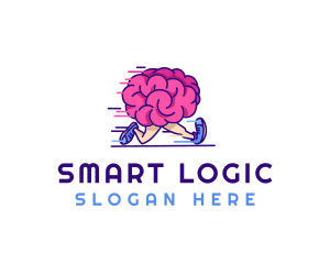 Brain Running Character logo design