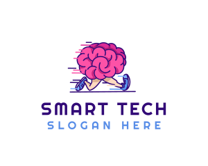 Brain Running Character logo design