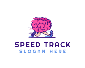 Brain Running Character logo